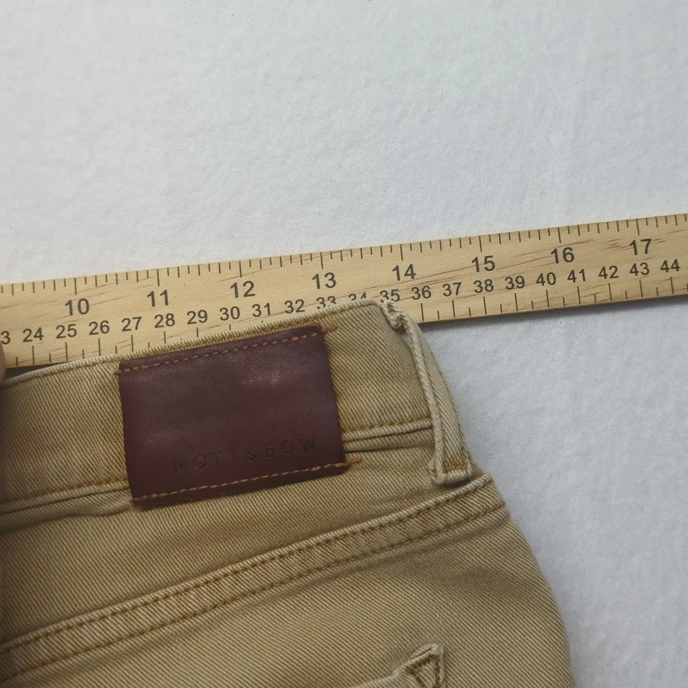 Mott Bow Jeans Mens 30x30 Khaki Straight Mercer Stretch Casual Denim